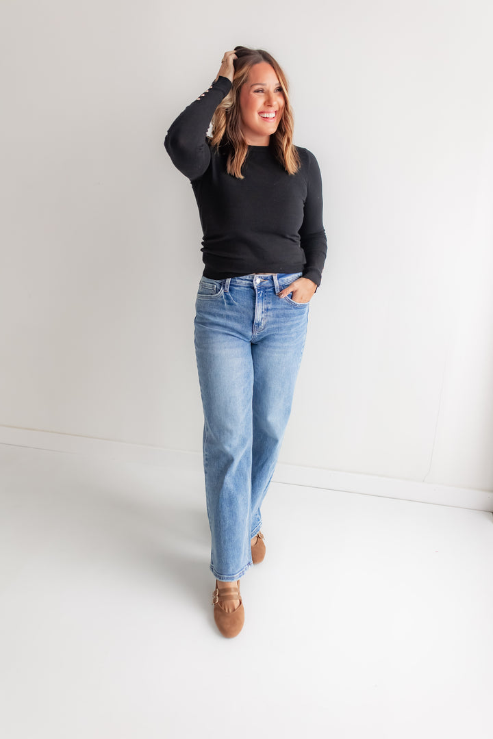 The Off-Duty Wide Leg Jeans