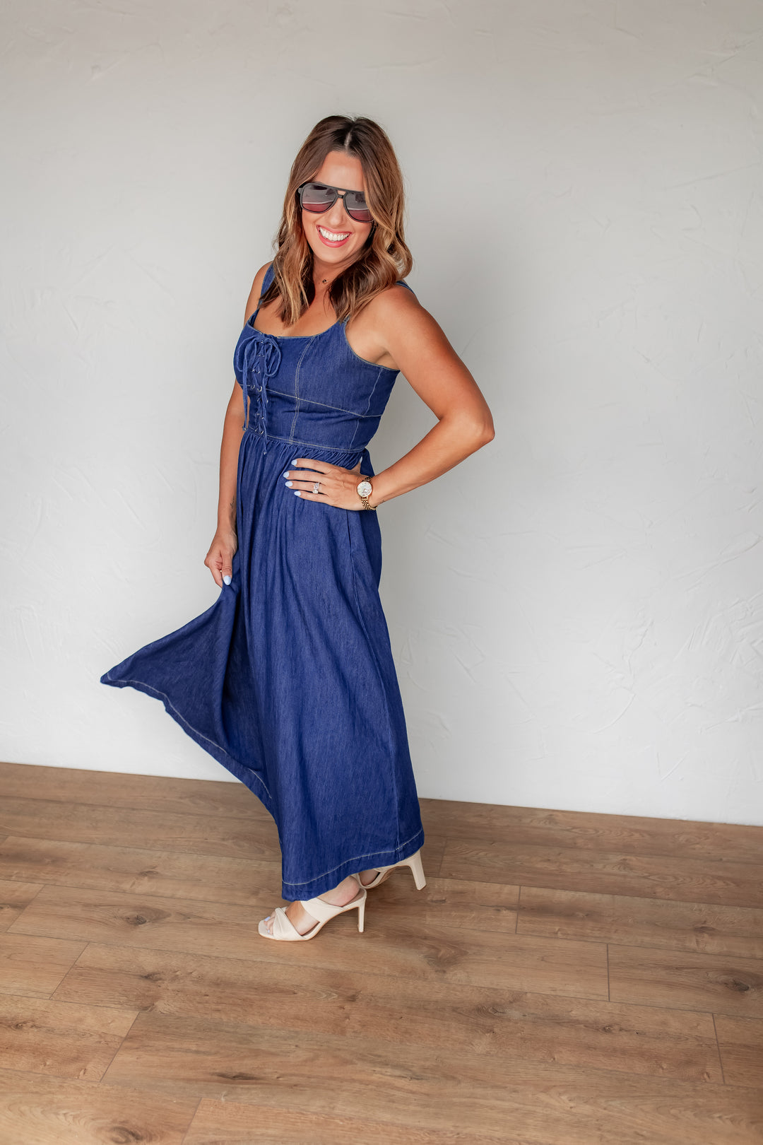 The Hollie Denim Dress - One Eleven Olive Boutique