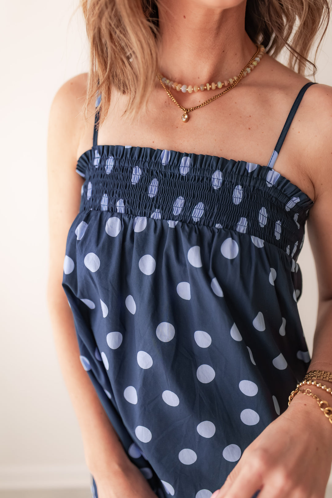 strappy polka dot midi dress product info and reviews COMPANIA FANTASTICA Polka Dots Strappy Dress