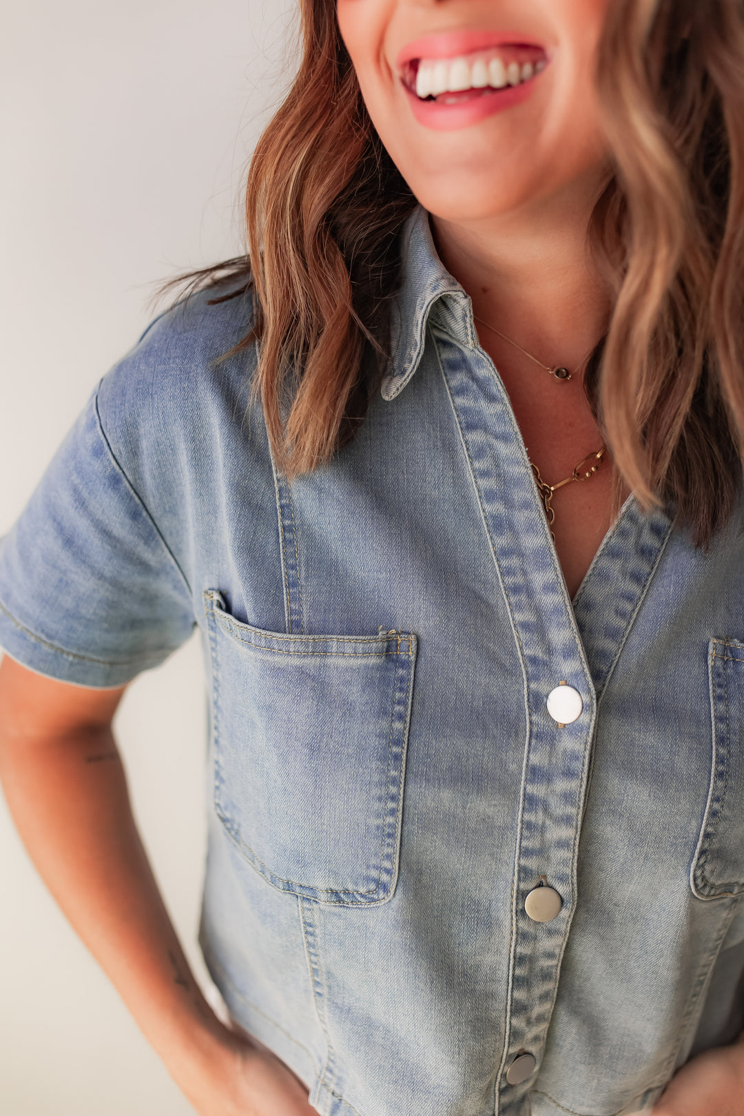 The Shelby Boxy Denim Top