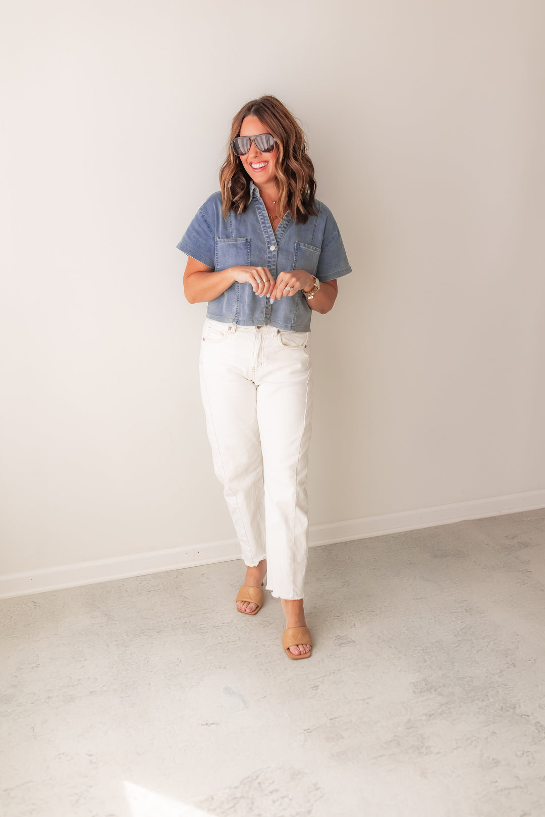 The Shelby Boxy Denim Top