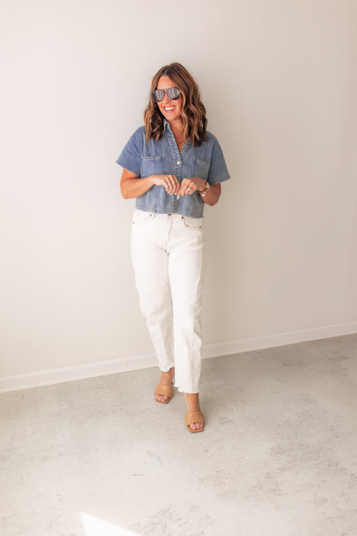 The Shelby Boxy Denim Top