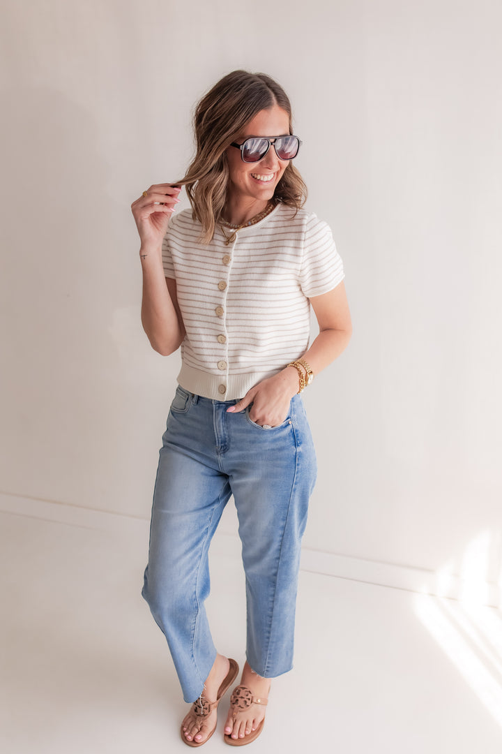 The Mallory Striped Top - One Eleven Olive Boutique
