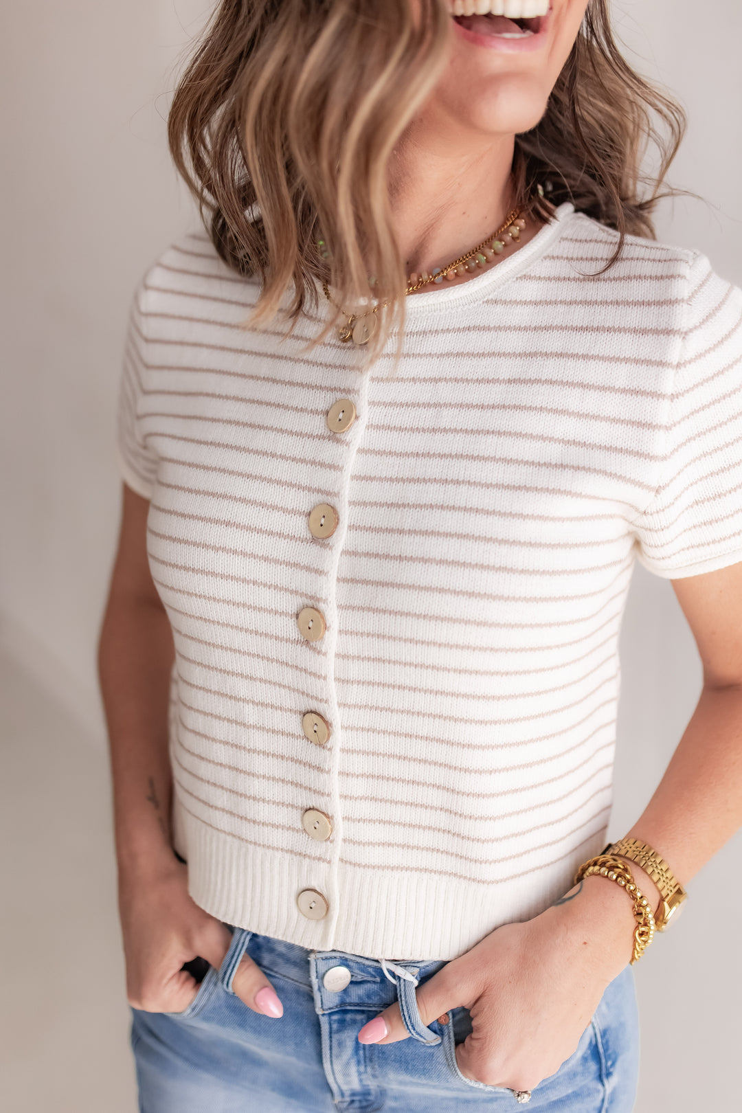 The Mallory Striped Top - One Eleven Olive Boutique