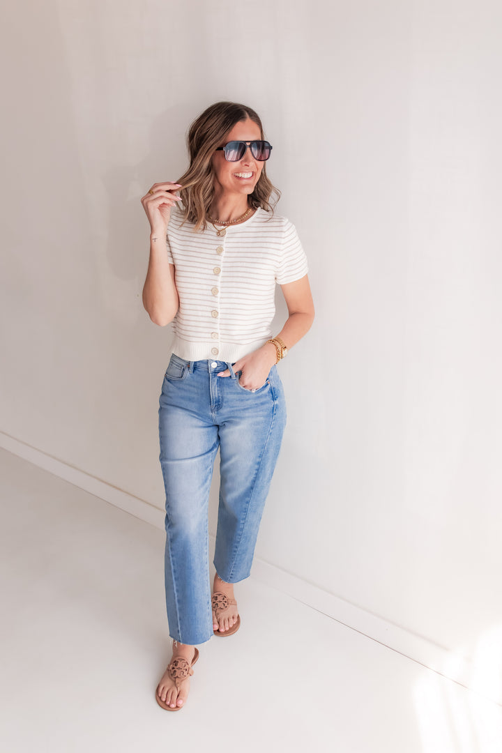 The Mallory Striped Top - One Eleven Olive Boutique