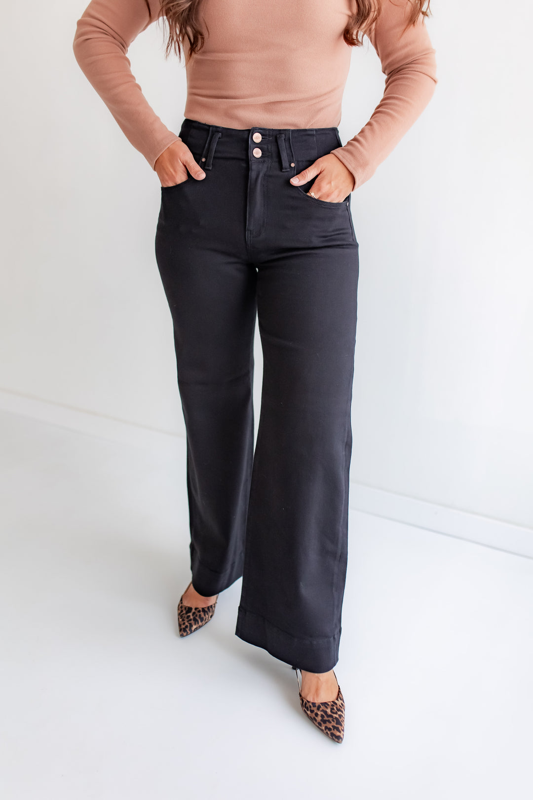 The Midnight Stretch Wide Leg Jeans
