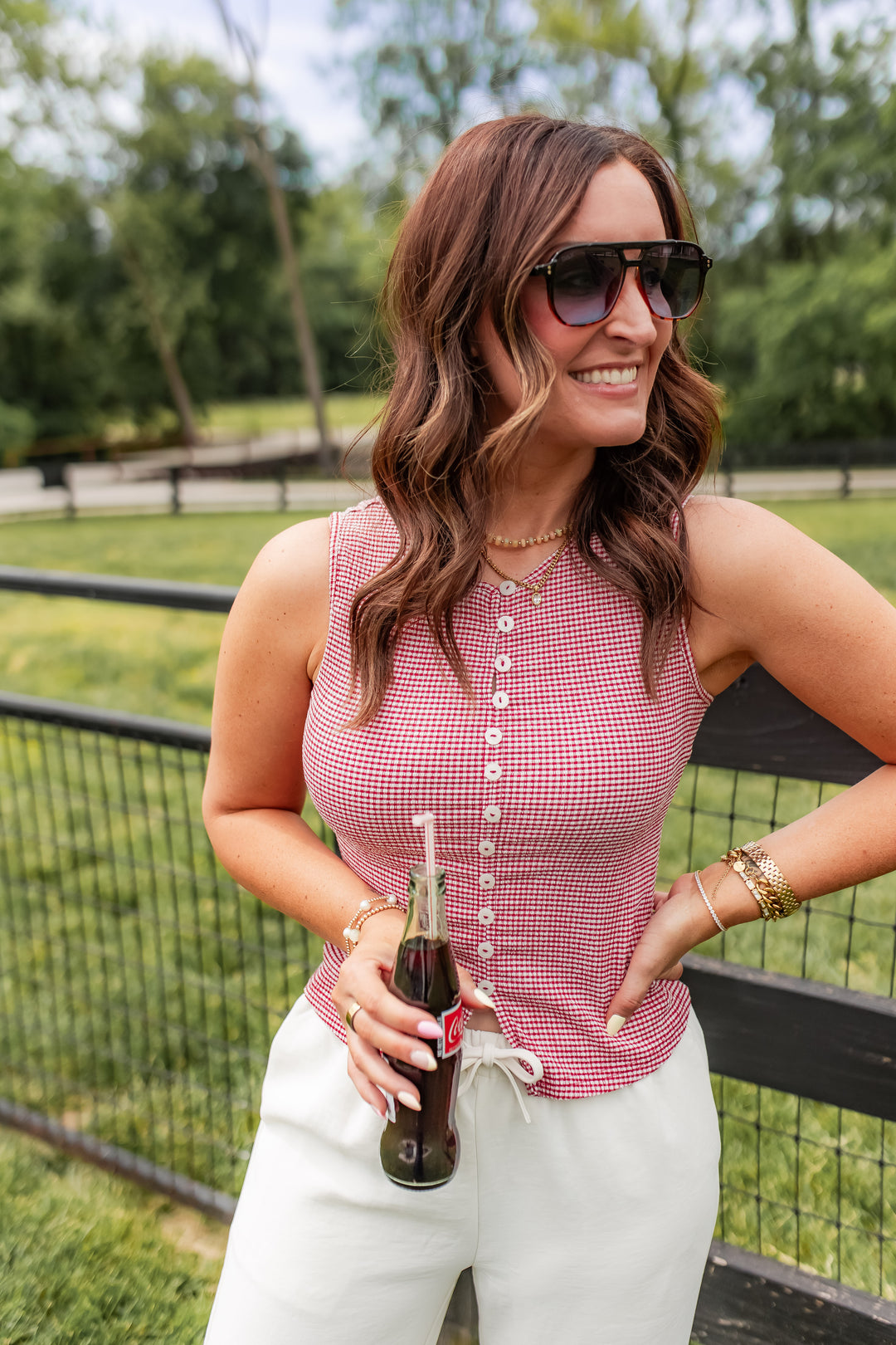 The Picnic Gingham Top - Red - One Eleven Olive Boutique