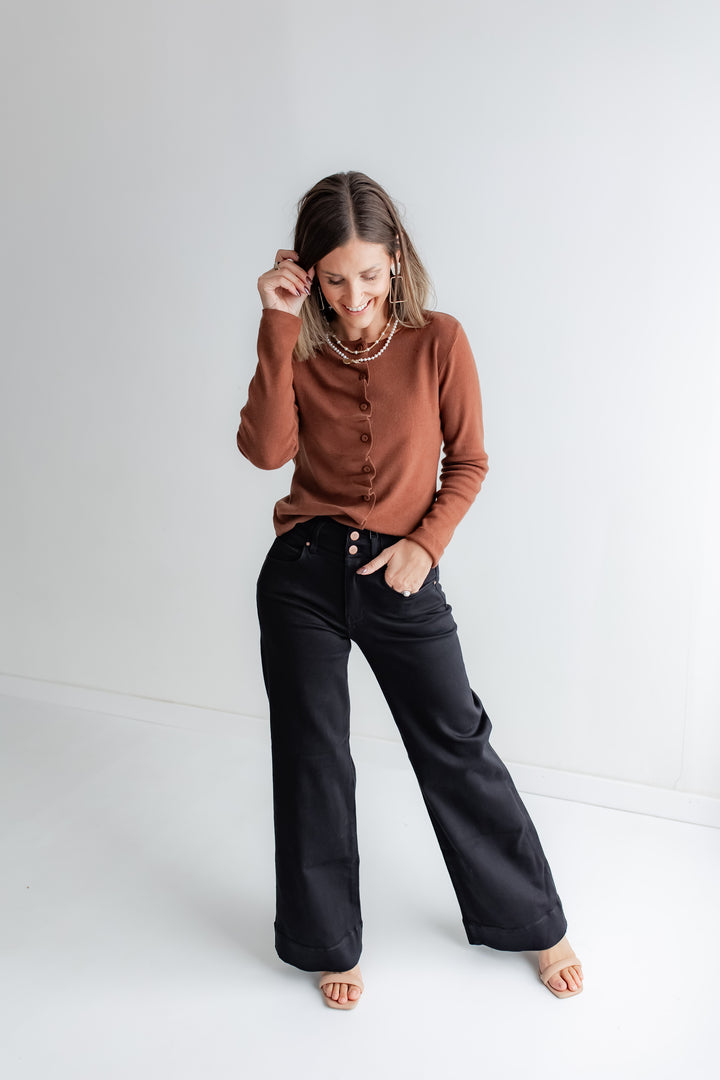 The Midnight Stretch Wide Leg Jeans