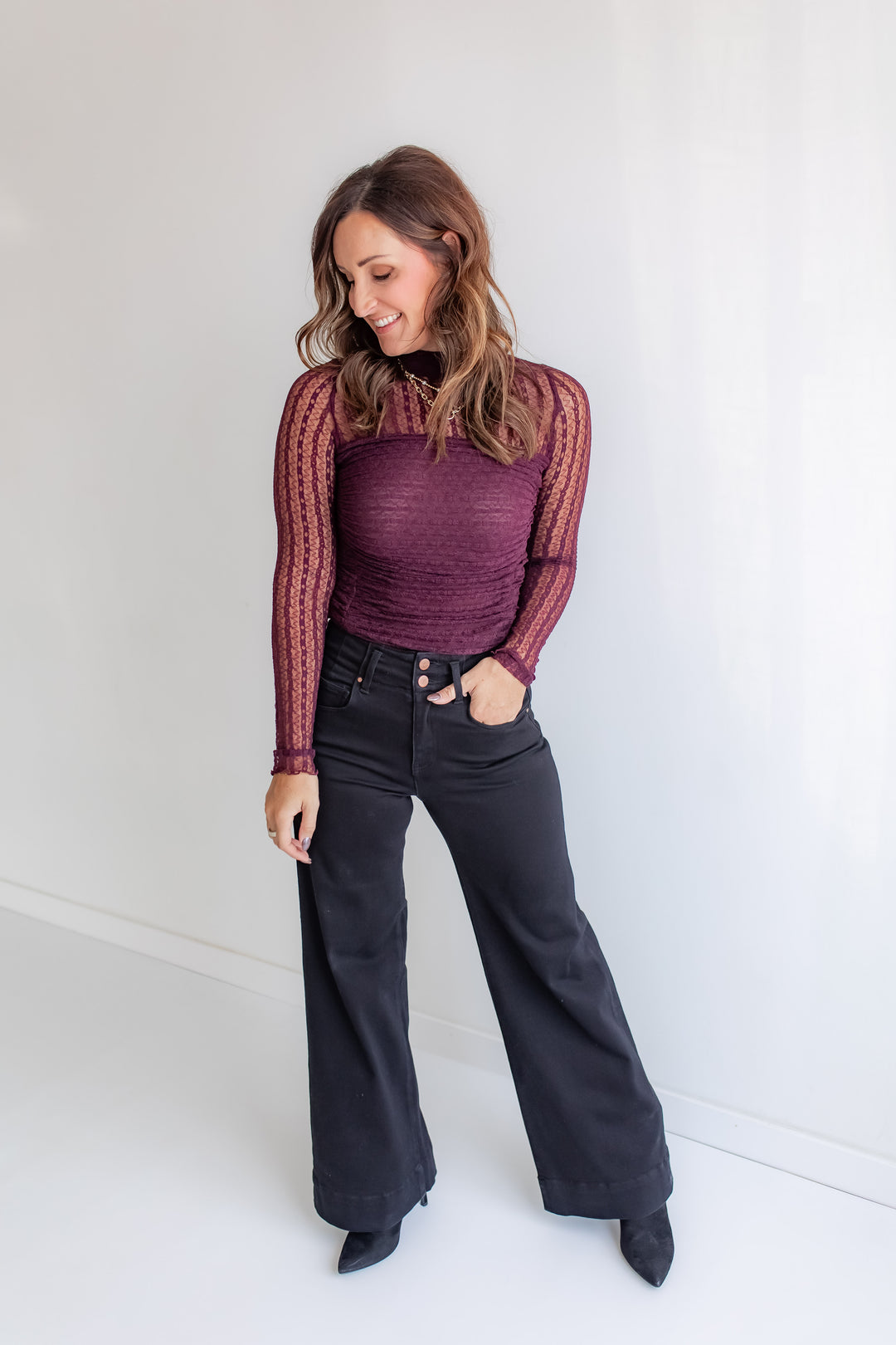 The Allure Lace Bodysuit - Plum