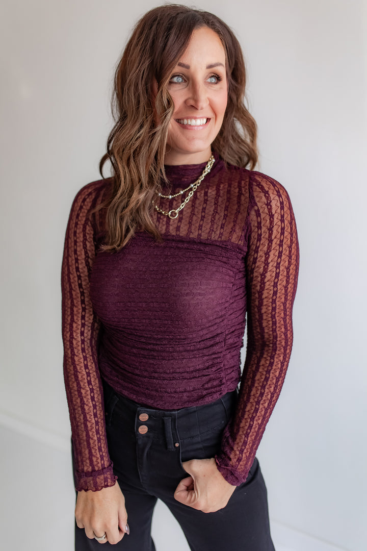 The Allure Lace Bodysuit - Plum