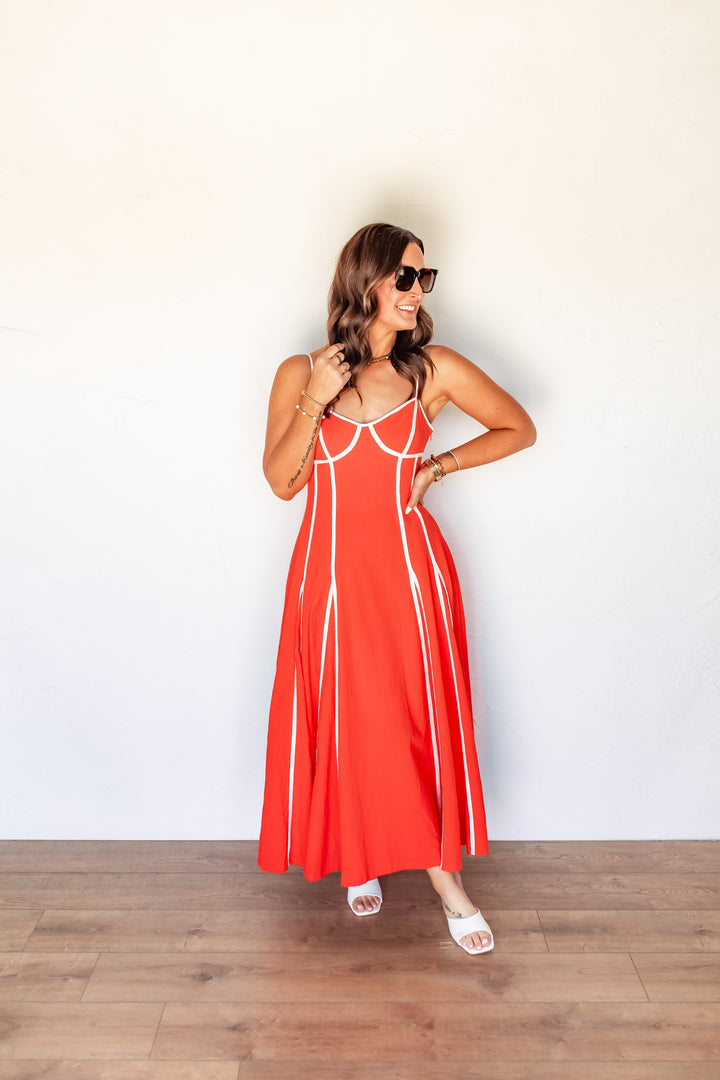 The Summer Romance Dress - Coral - One Eleven Olive Boutique