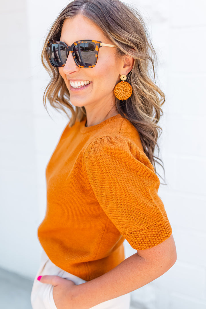 The Brown Rattan Earrings