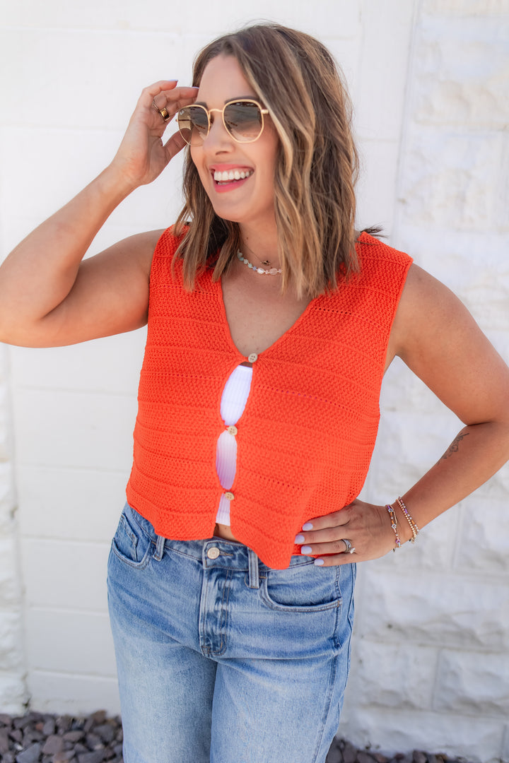 The Citrus Pop Knit Tank