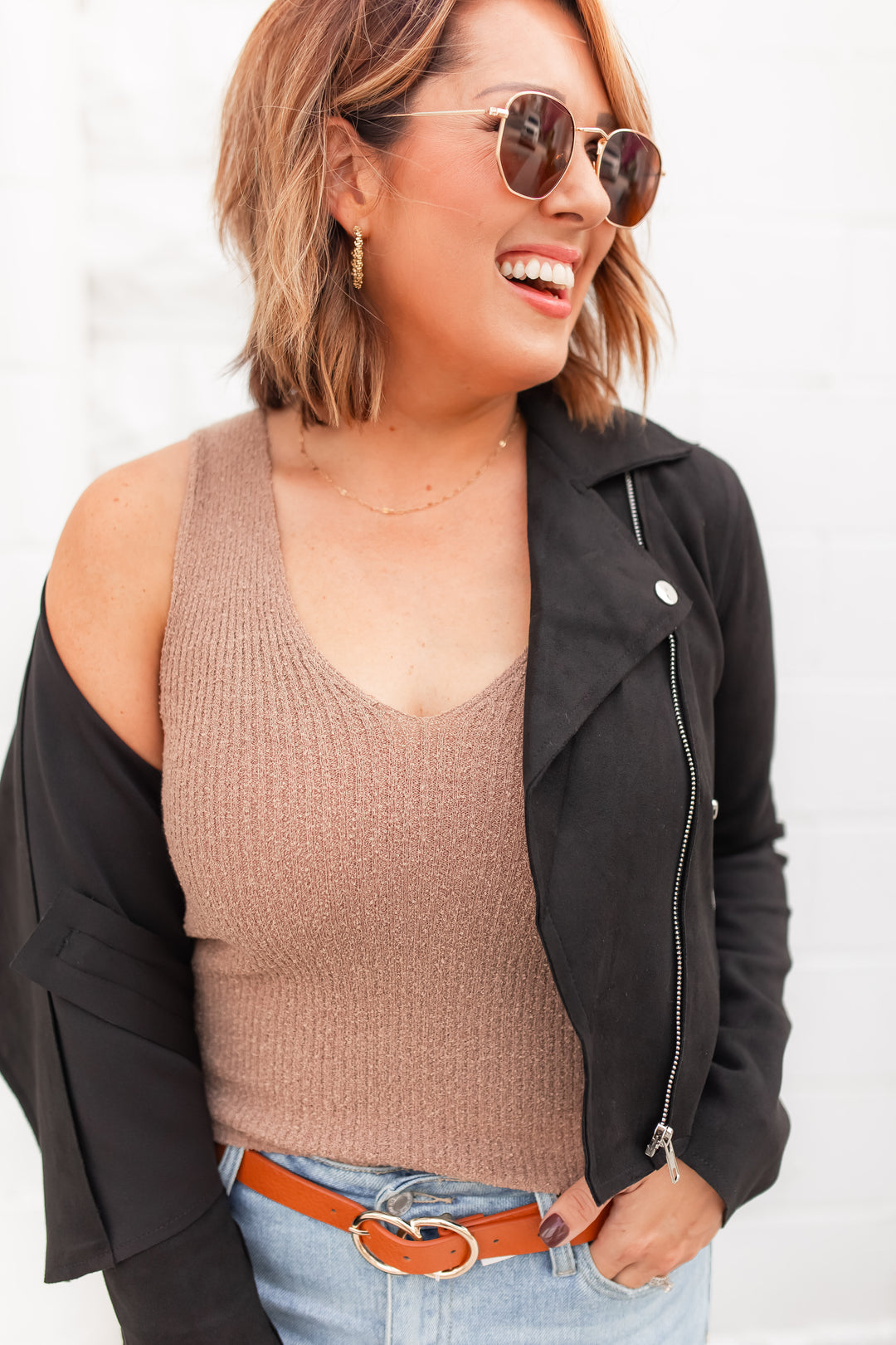 The Graycie Sweater Tank - Mocha