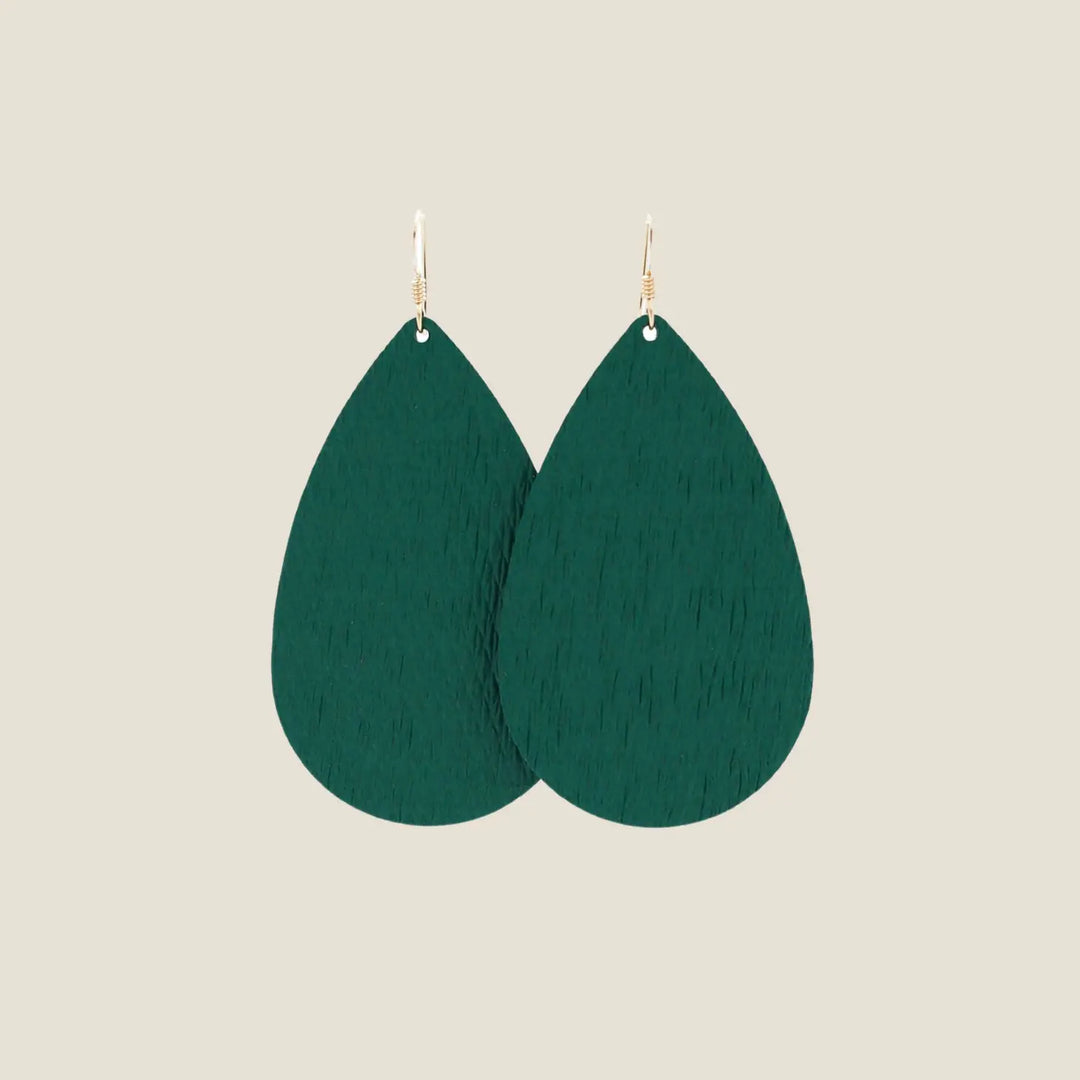 The Spruce Teardrops Earrings [Nickel & Suede]