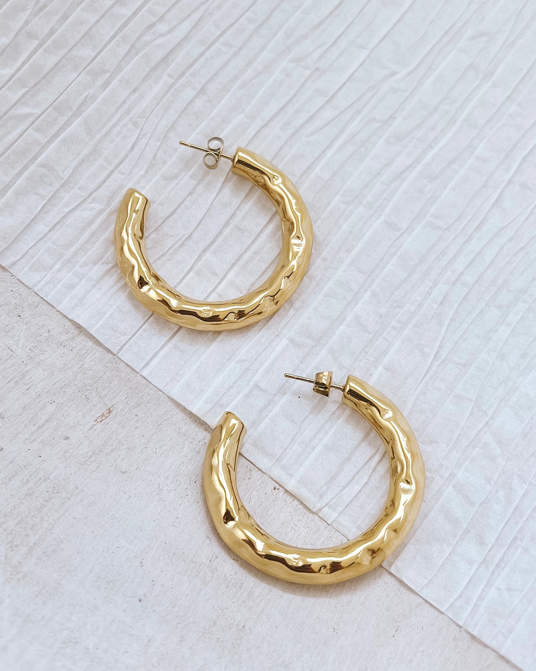 The Elondo Hammered Hoop Earrings