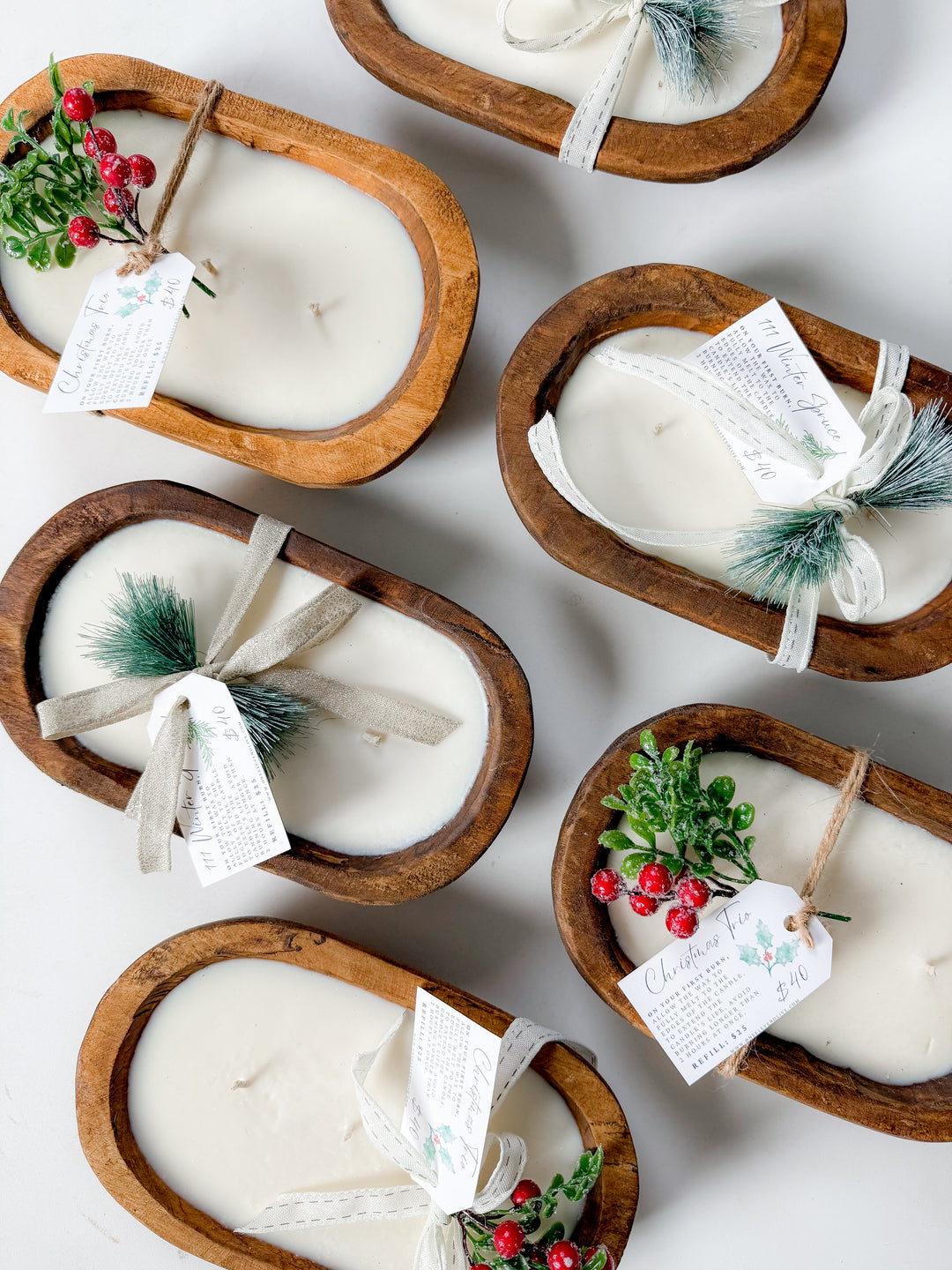 The Christmas Trio Dough Bowl Candle