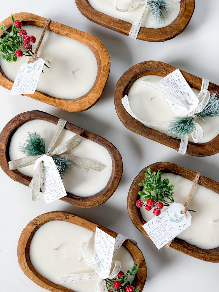 The Christmas Trio Dough Bowl Candle