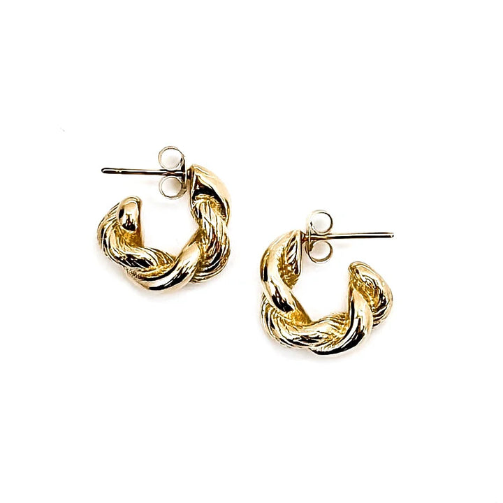The Eris Gold Twisted Hoop Earrings