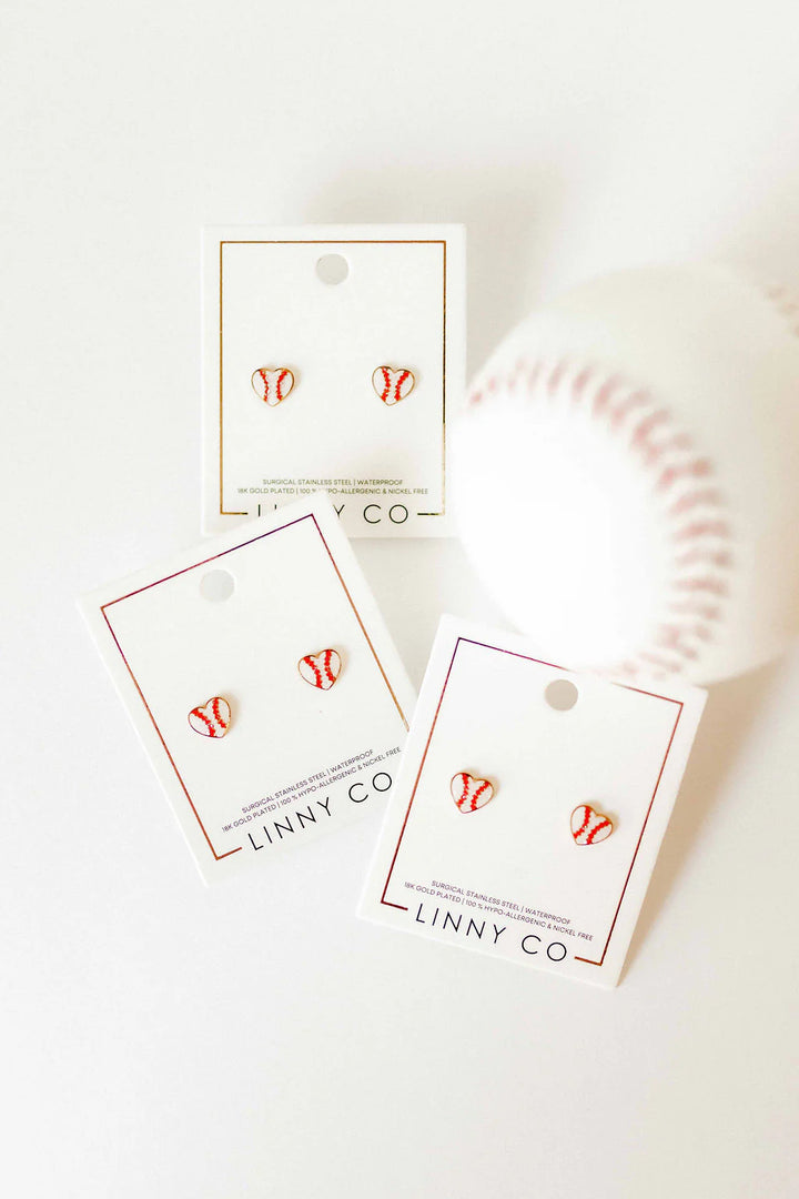 The Baseball Screwback Earrings [Linny Co]