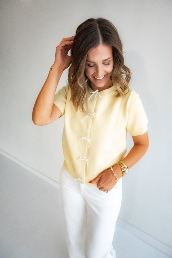 The Daydream Pearl Bow Cardigan