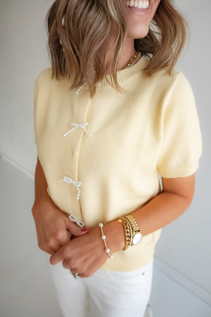 The Daydream Pearl Bow Cardigan