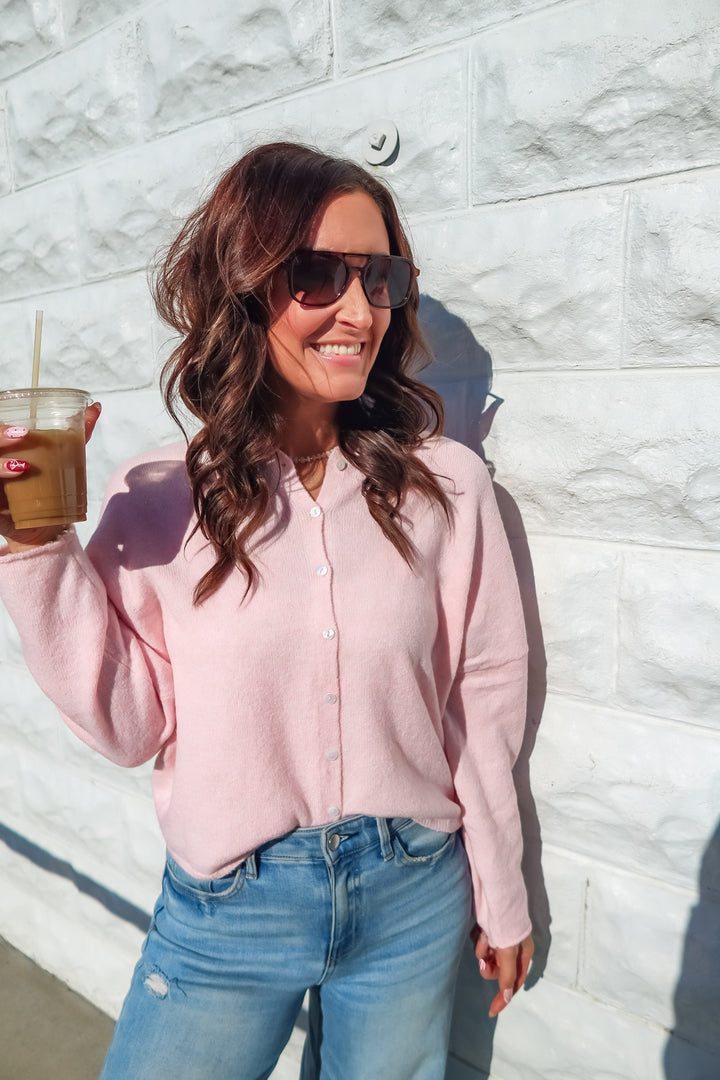 The No Notes Cardigan - Pink