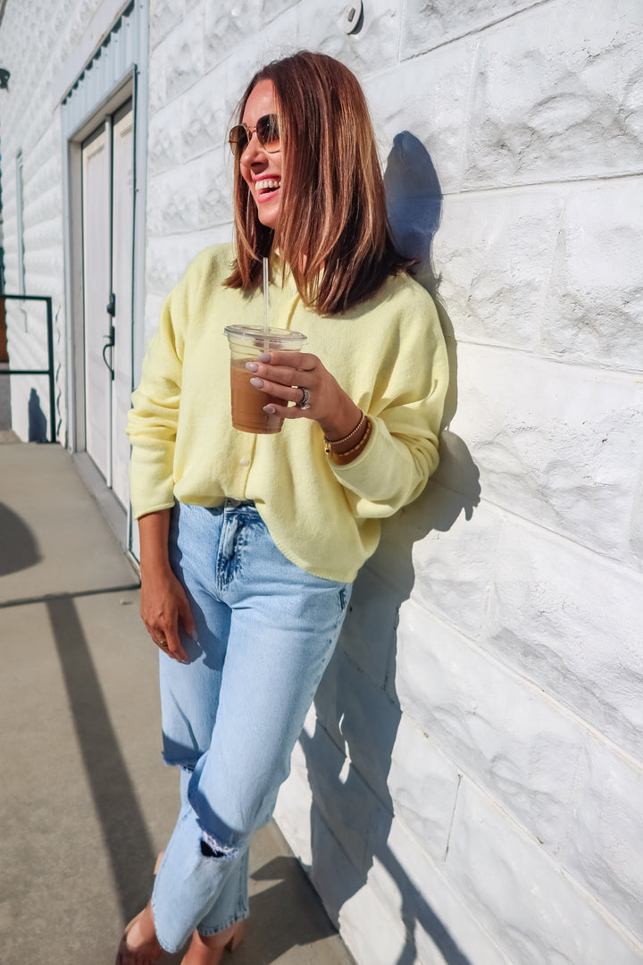 The No Notes Cardigan - Yellow