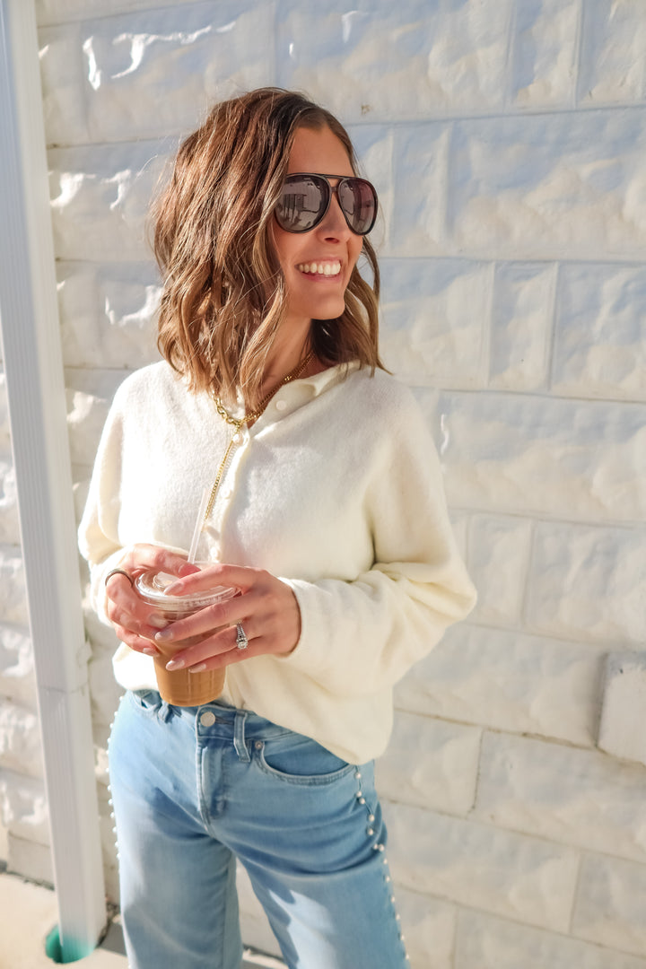 The No Notes Cardigan - Cream