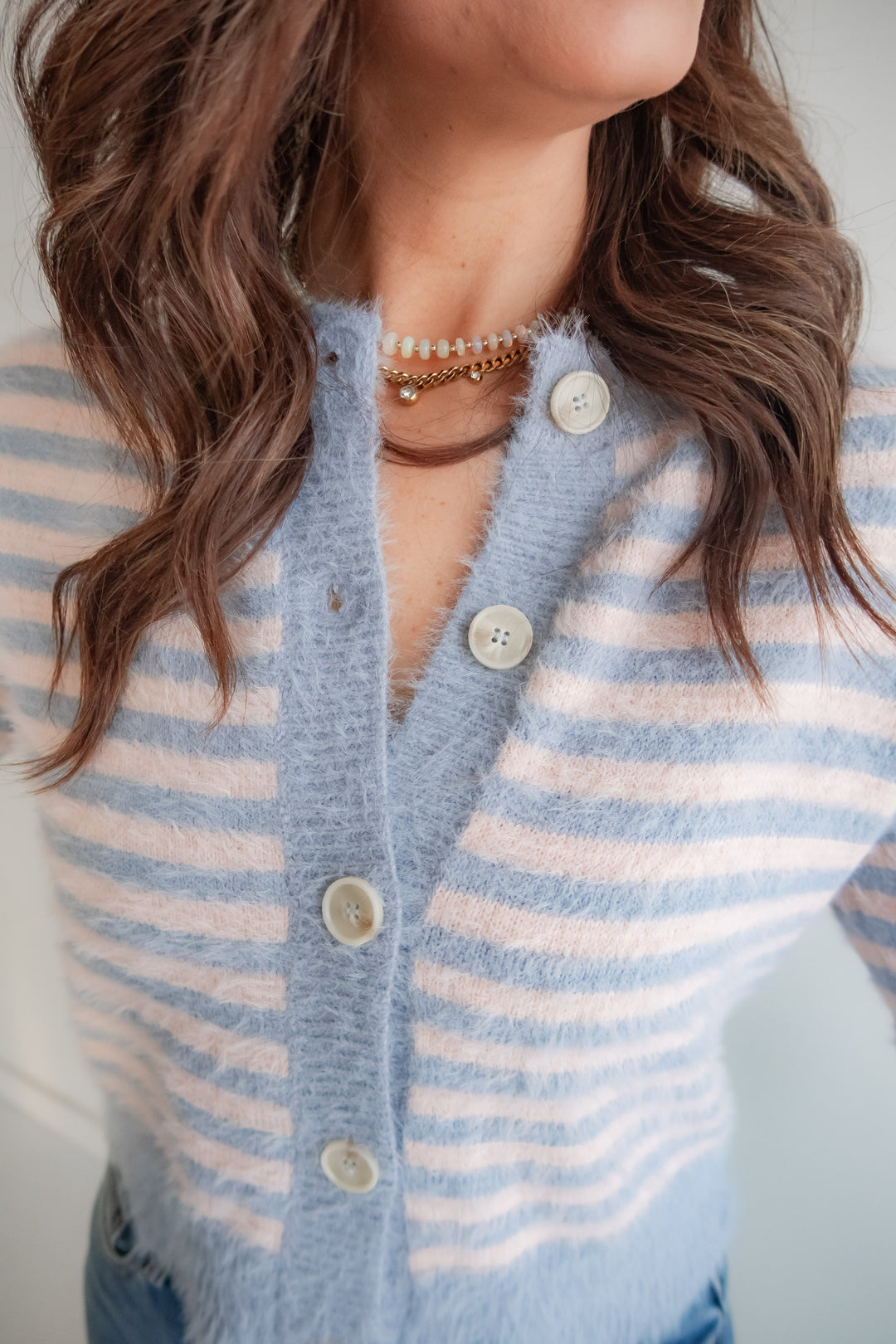 The Soft Focus Cardigan - Pink/Blue