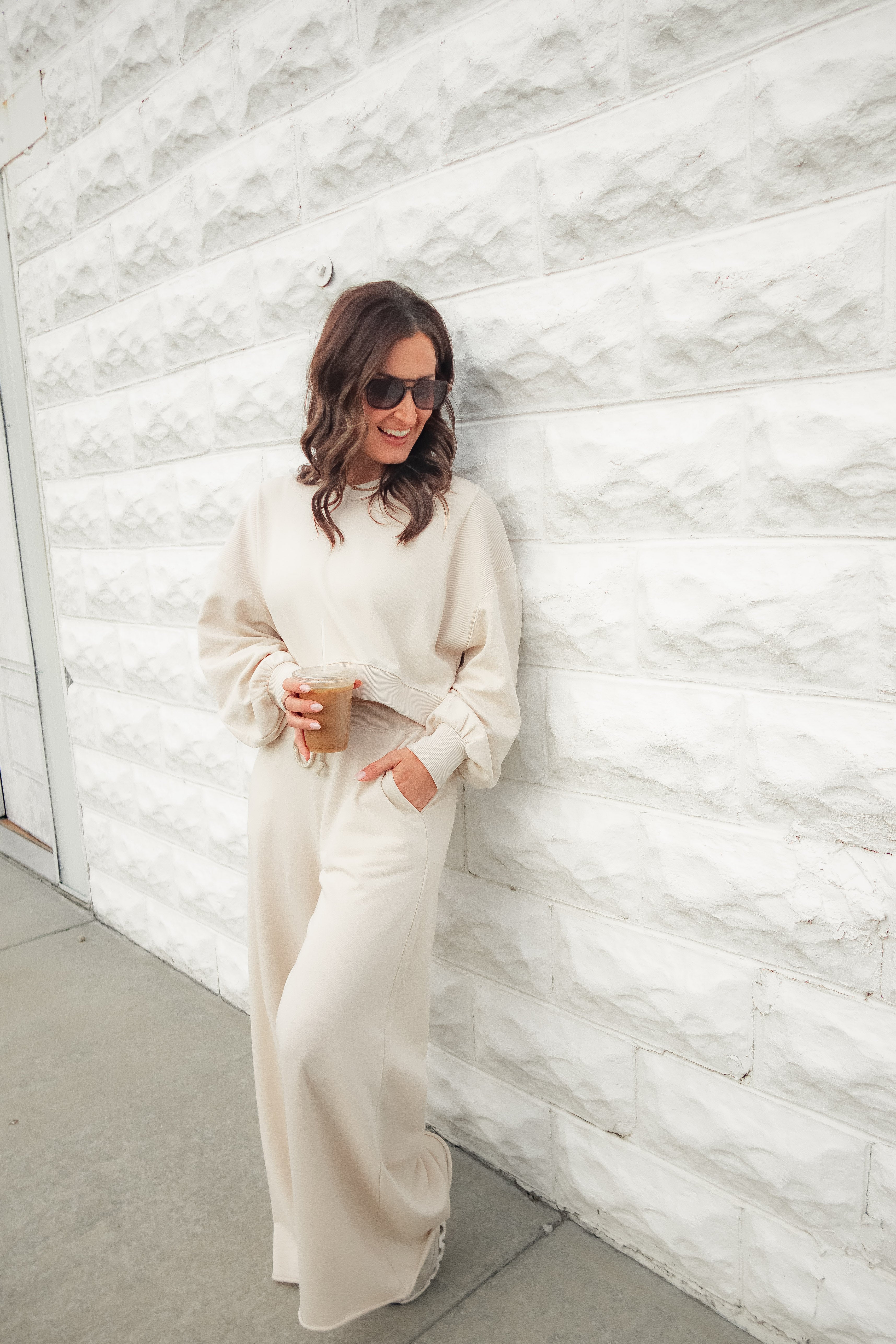 LaBiz Wide Leg Pants & Long Sleeve Top Set | Matching Set | One