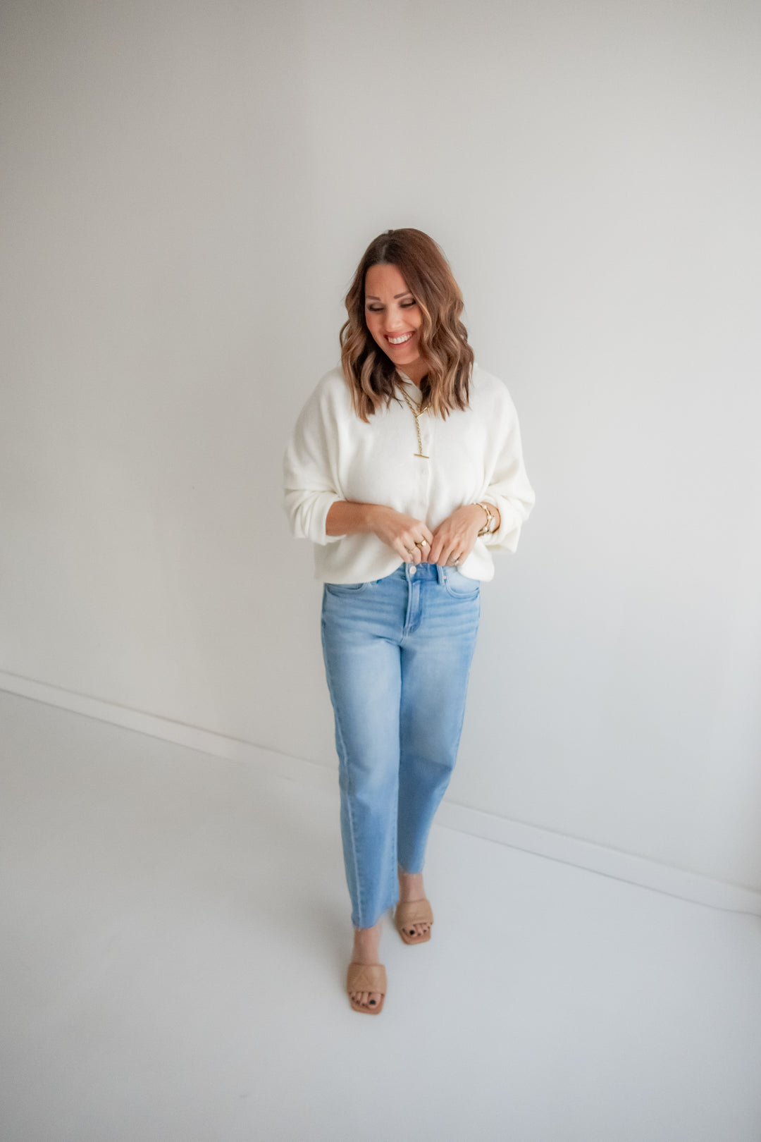 The Fallon Light Wash Barrel Jeans