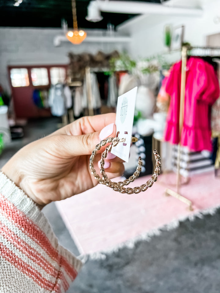 The Gold Chain Link Hoops
