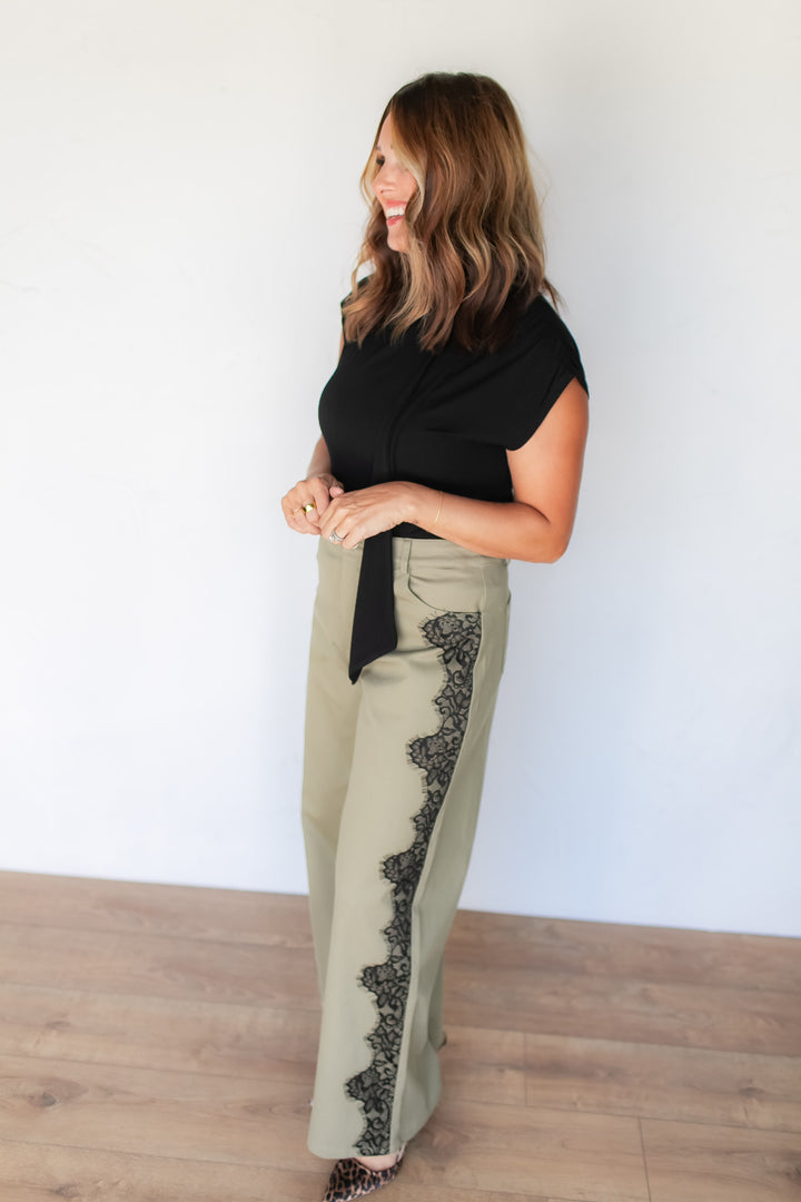The Sadie Wide Leg Lace Pants