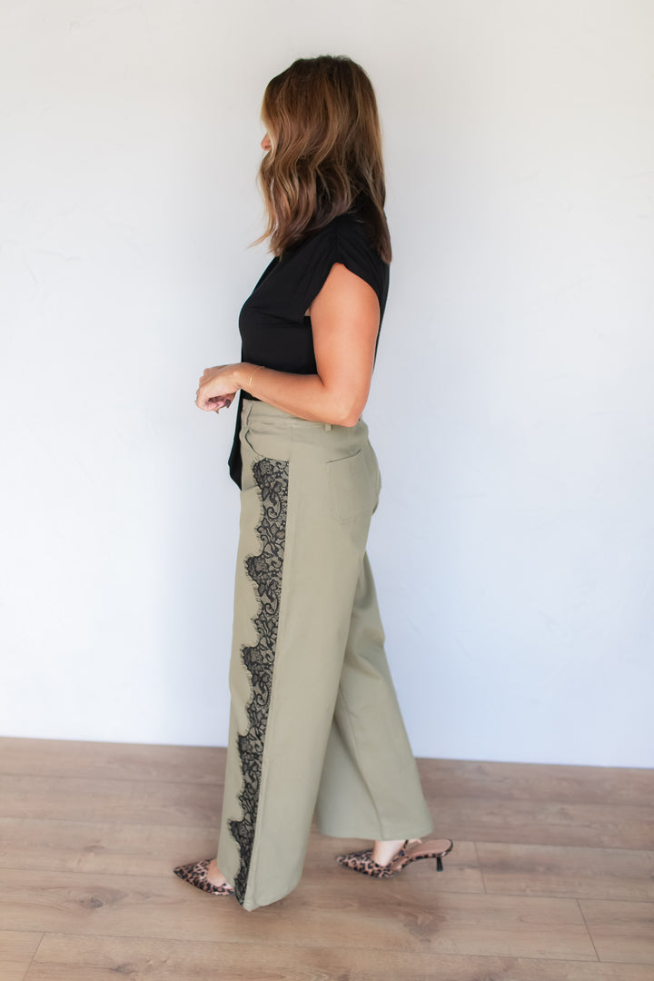 The Sadie Wide Leg Lace Pants