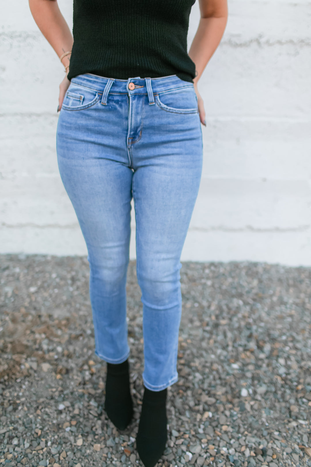 The Jeanne High Rise Slim Straight Jeans