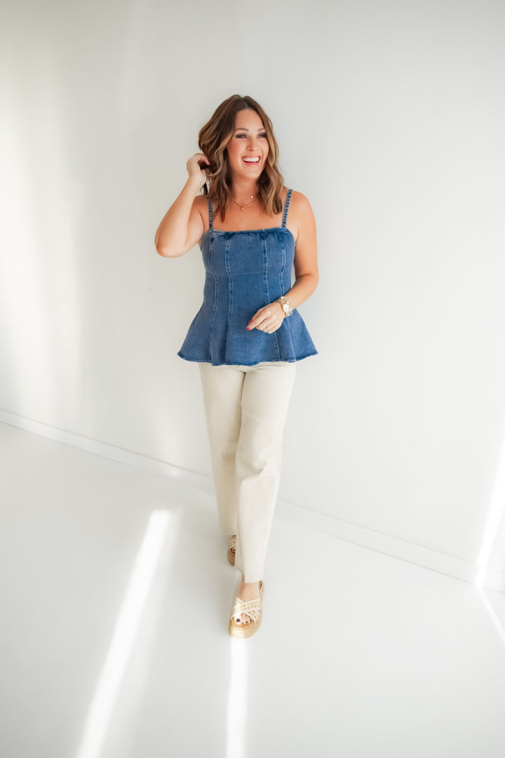 The Sweetly Said Denim Top