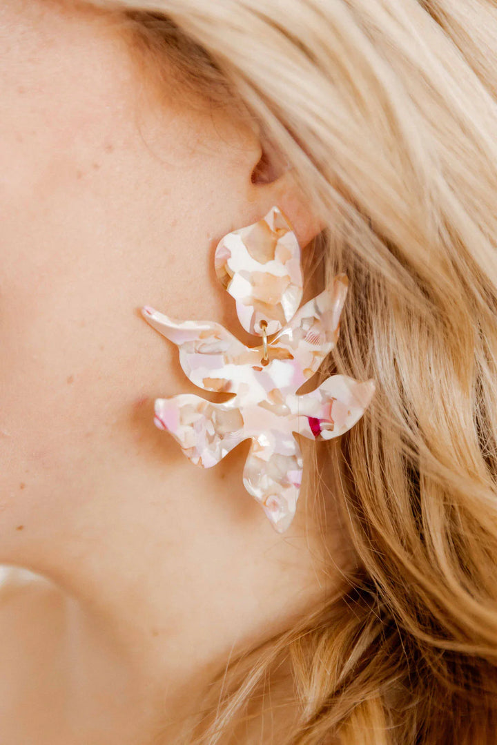The Flora Peach Bloom Earrings [Linny Co]