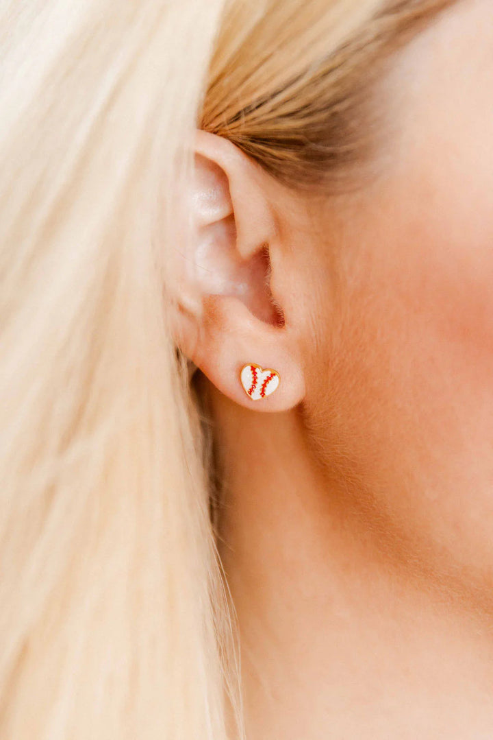 The Baseball Screwback Earrings [Linny Co]