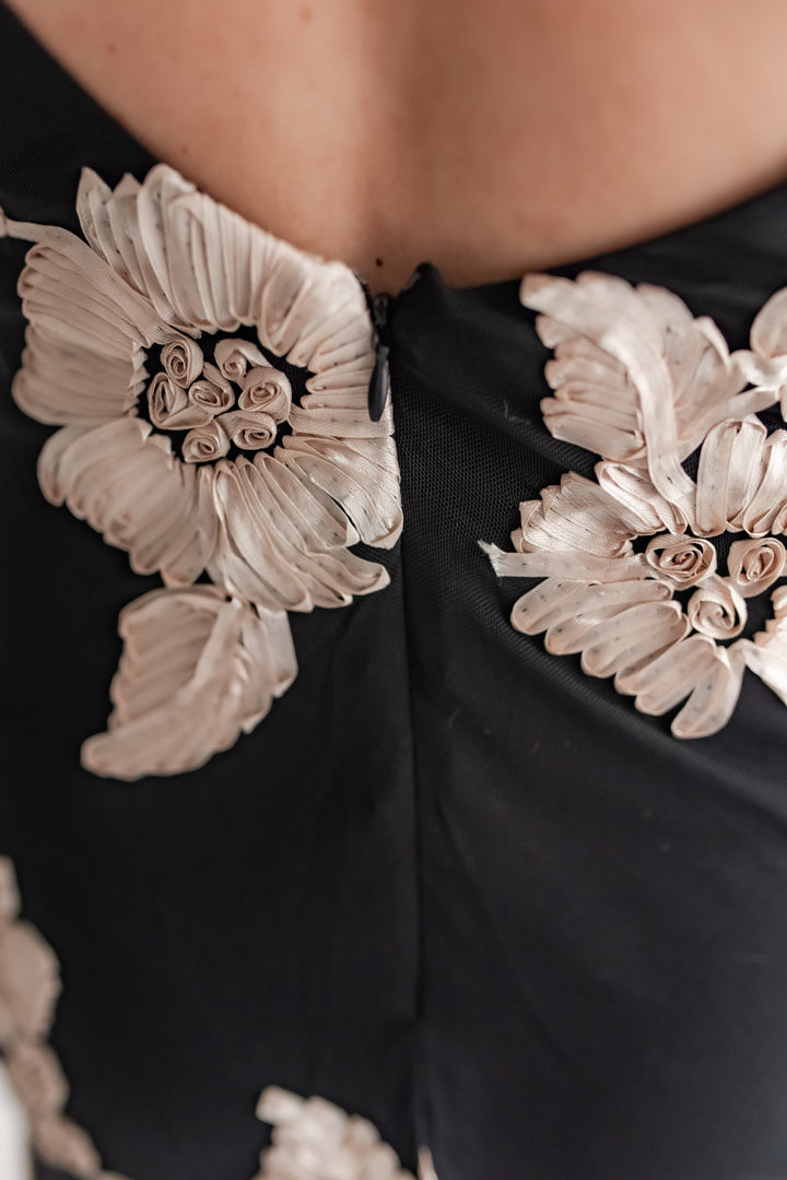 Elegant floral cocktail dress for holidays