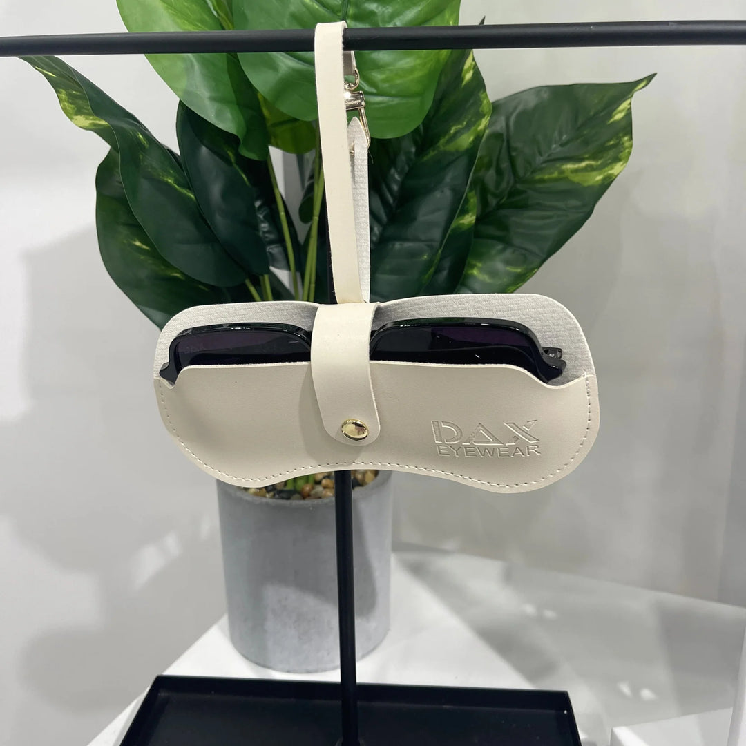 Clip and go sunglasses clutch in cream