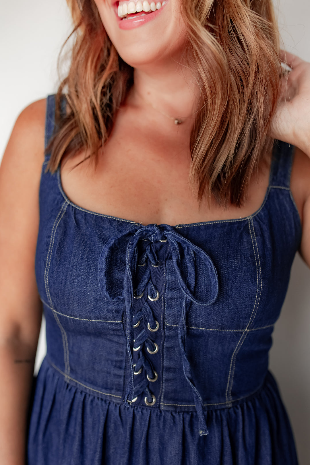 Denim Corset Midi Dress for Women Denim Corset Midi Dress for Women