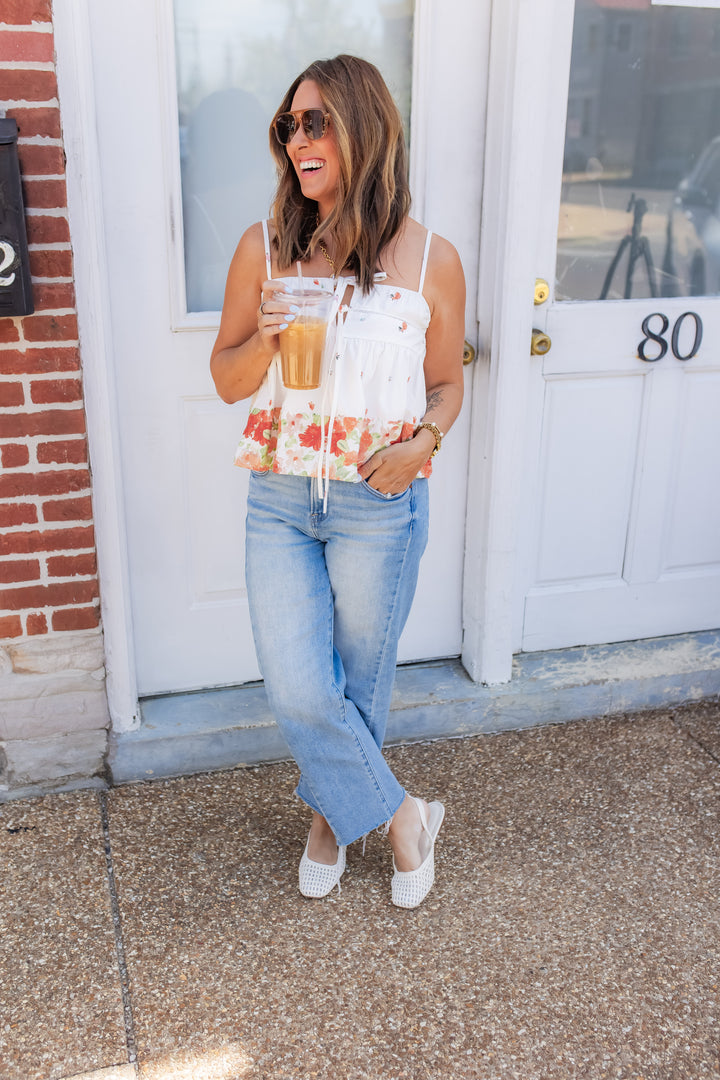 The Petal Darling Tie Tank - One Eleven Olive Boutique