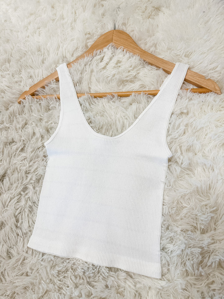 The Kassy Ribbed Brami - White