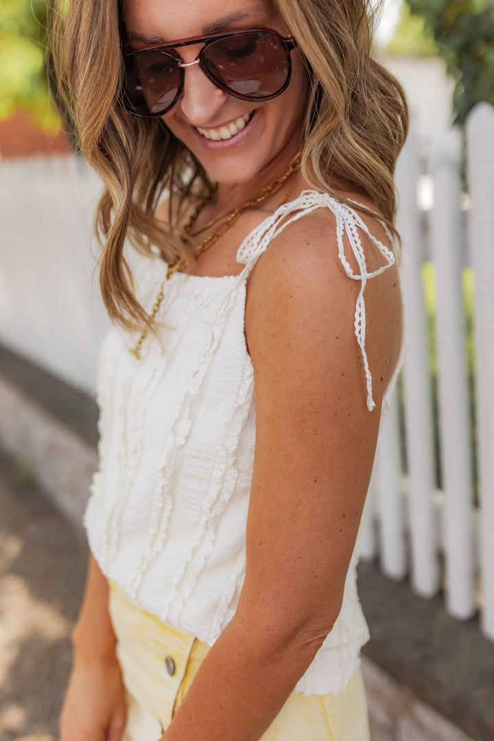 The Little Lace Top - Ivory - One Eleven Olive Boutique