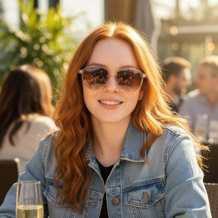 Women’s clear, lightweight frame sunglasses for everyday wear