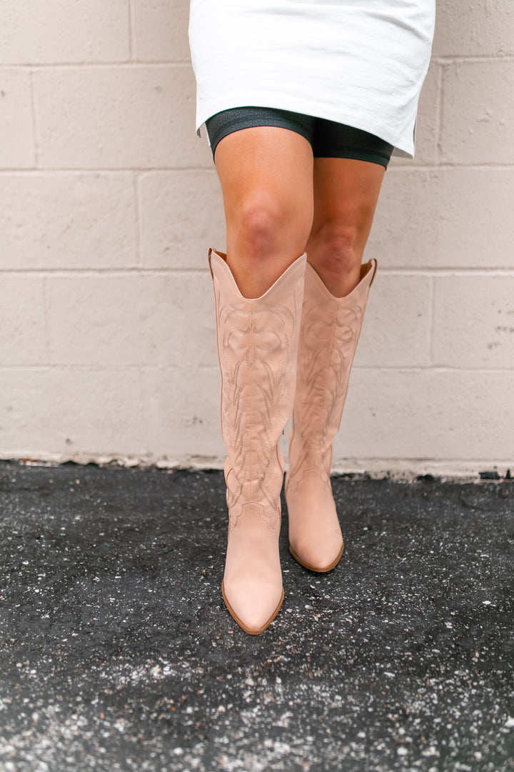 The Carrie Nude Cowgirl Boots