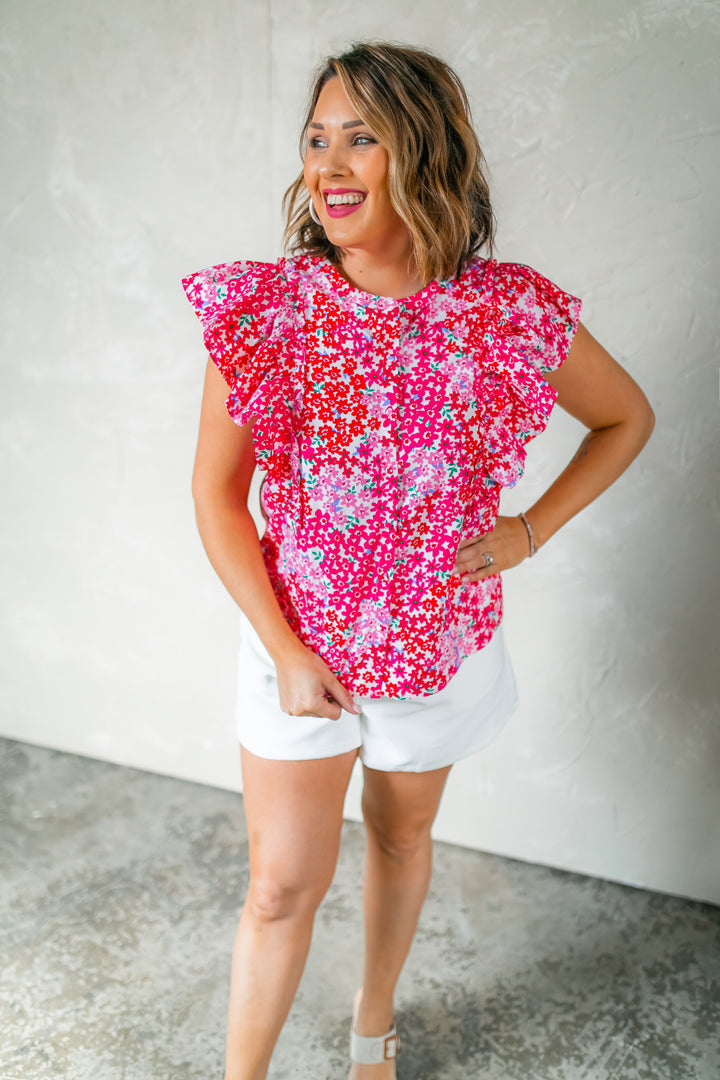 The Rowan Pink Floral Top