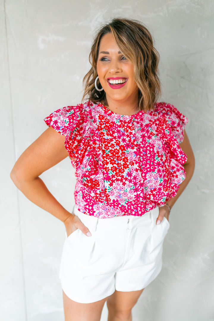 The Rowan Pink Floral Top