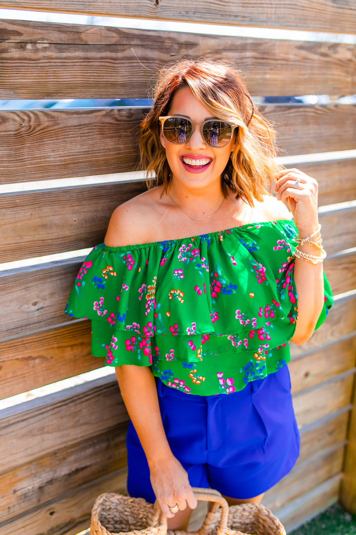 The Floral Charmer Ruffle Top